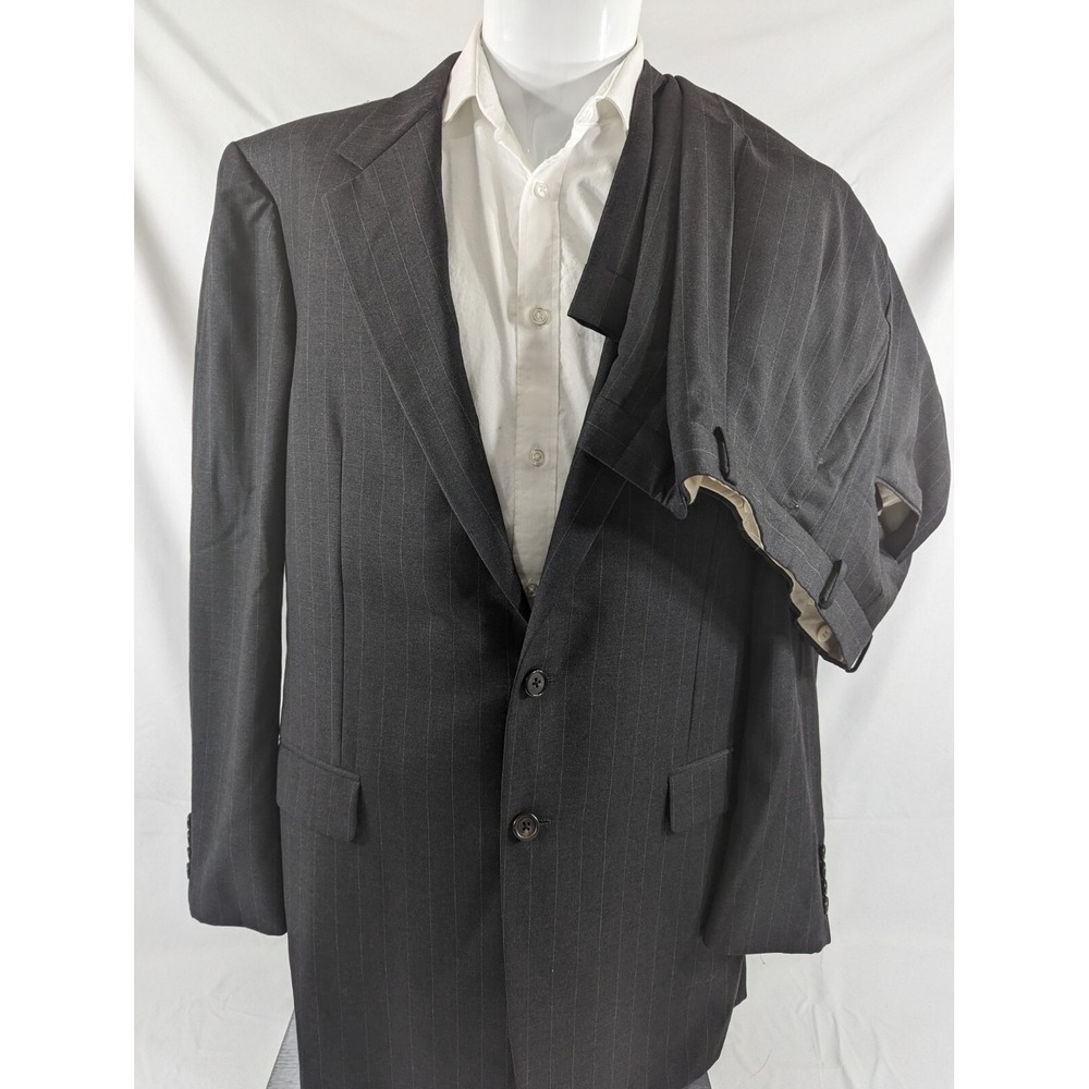 Hickey Freeman‎ Mens 100% Wool Suit Blazer 42L 34X30  Pleated Front Pants Gray